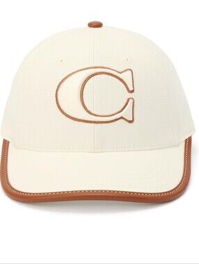 Coach Cream and Brown C Logo Baseball Cap